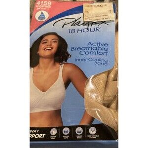 Playtex Women's 18 Hour 4159 Active Breathable Comfort Wirefree Bra 44DD NUDE